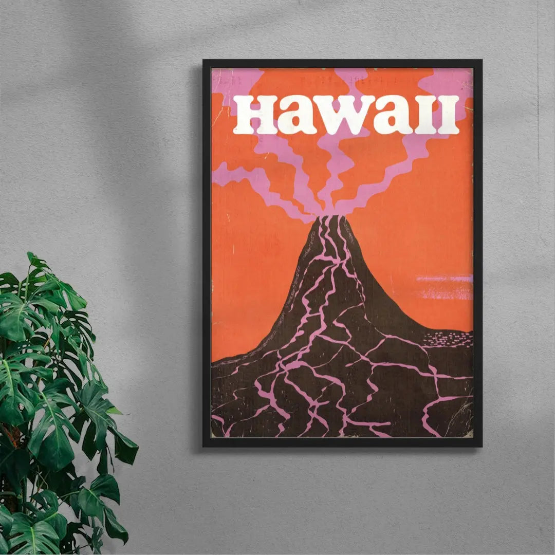Retro Hawaii Volcano
