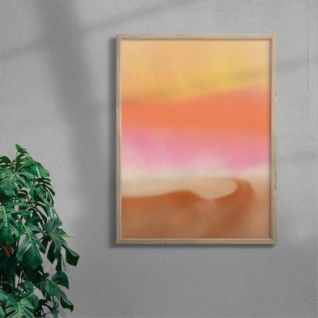 Dreamy abstract landscape in pastel and neon colors
