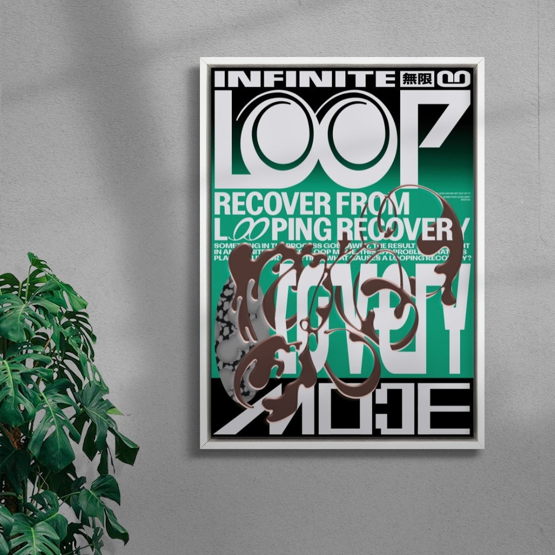 Looping Recovery I contemporary canvas art print by Hui Hwang - sold by DROOL
