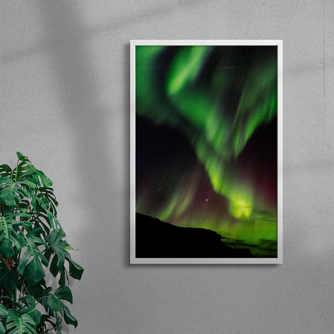 Green Aurora contemporary wall art print by Steven Piper - sold by DROOL