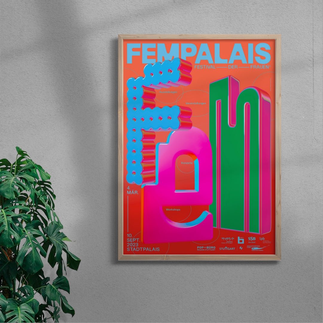 FemPalais - Festival of Women contemporary wall art print by Malena Kronschnabl - sold by DROOL