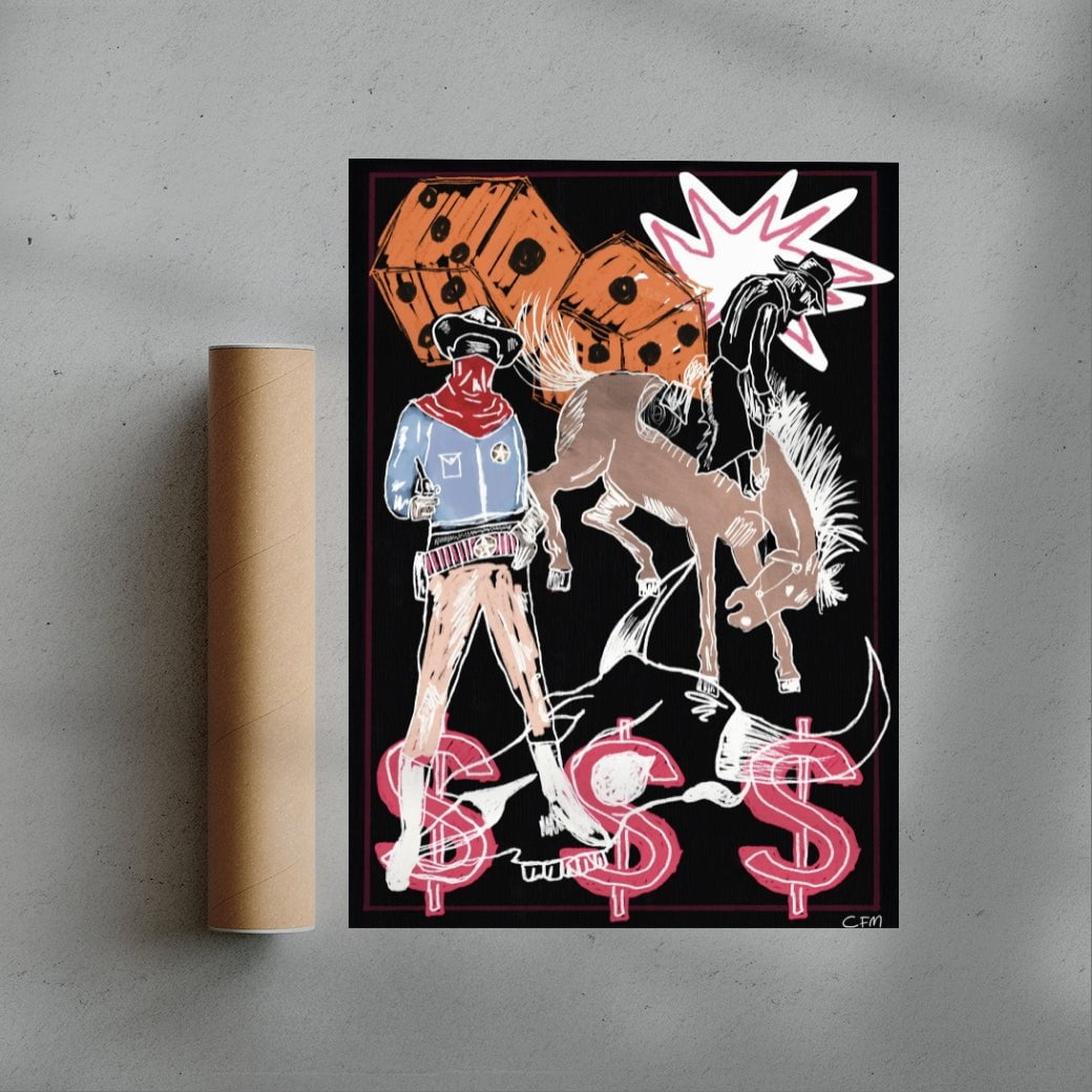 The Gambler contemporary wall art print by Caitlin Flood-Molyneux - sold by DROOL