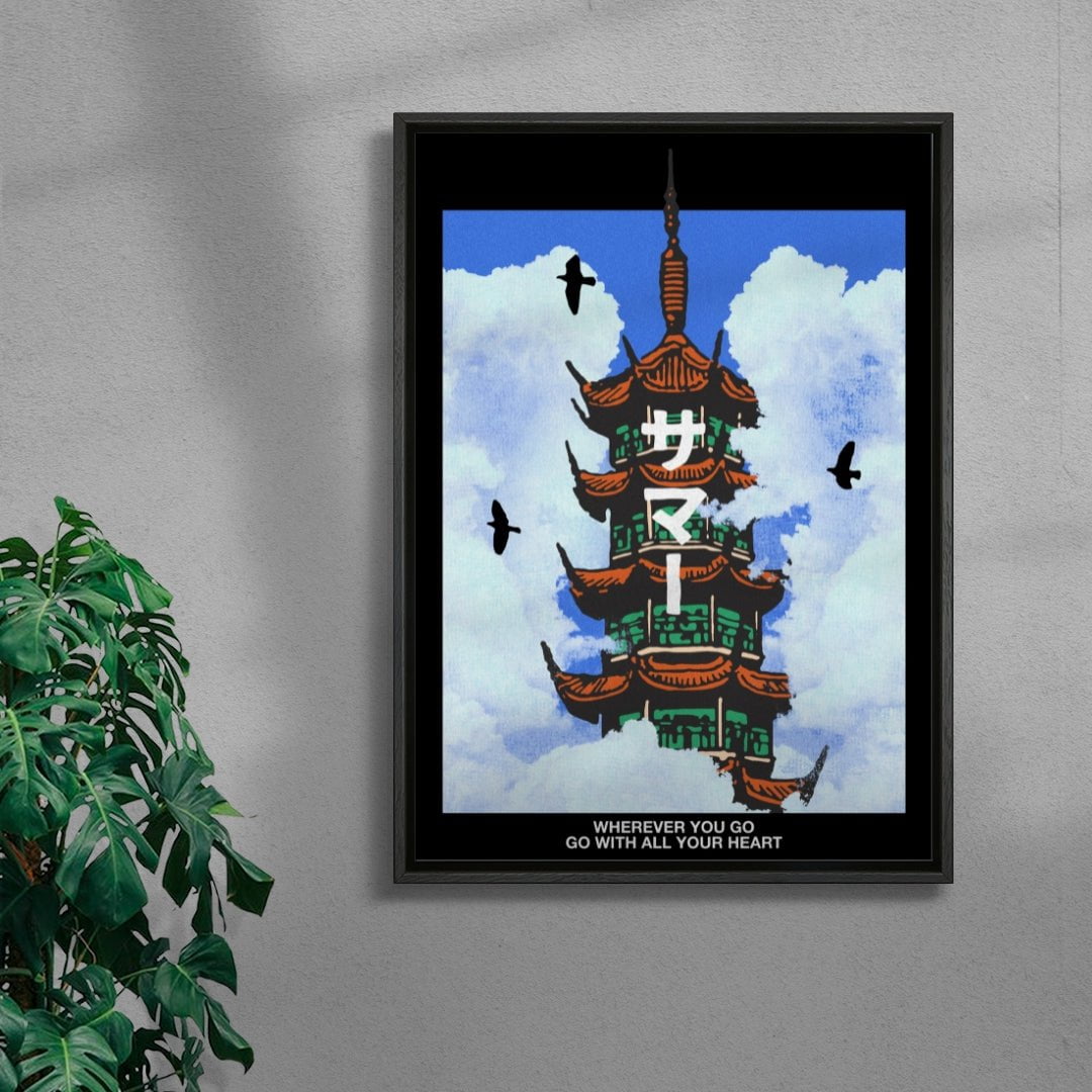 Go with all your heart contemporary wall art print by Othman Zougam - sold by DROOL