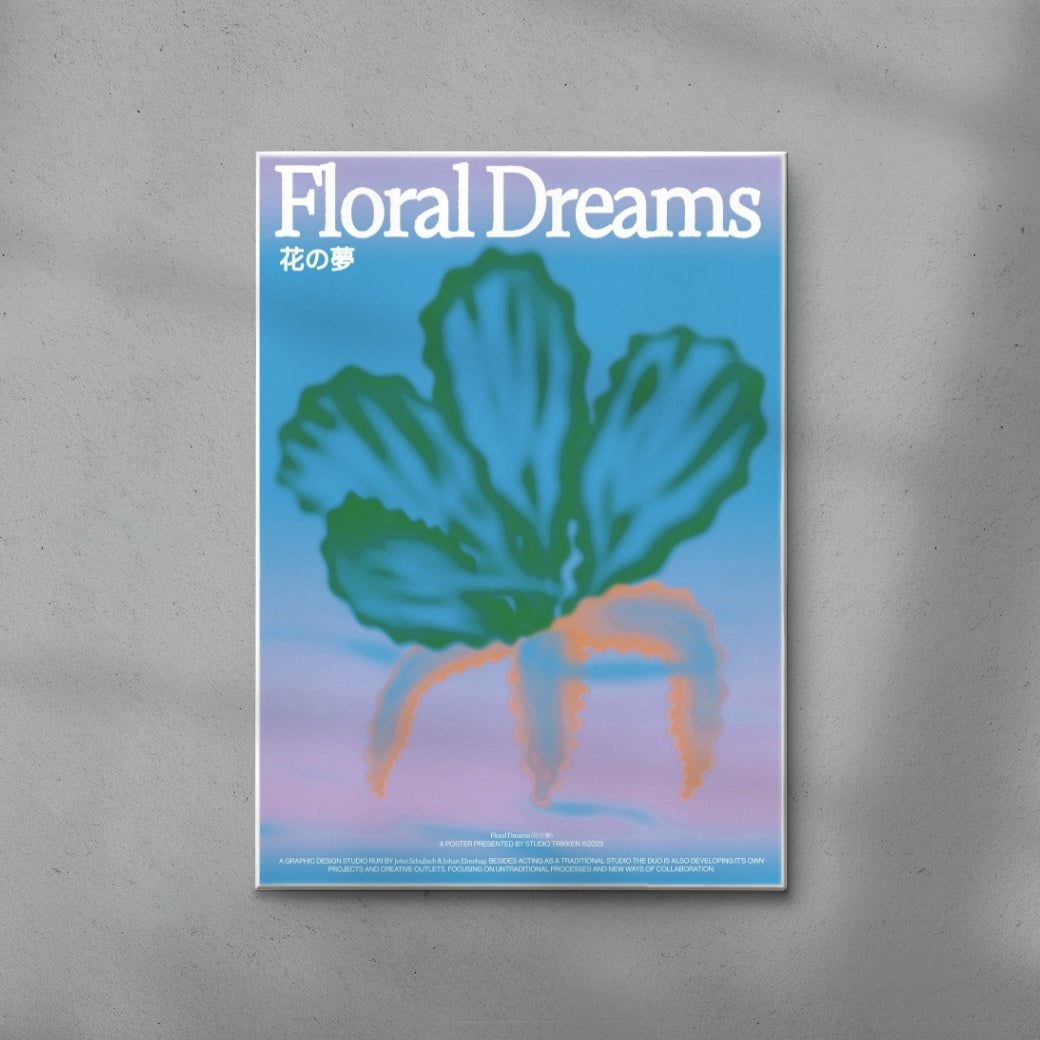 Floral Dreams contemporary wall art print by Studio Trikken - sold by DROOL