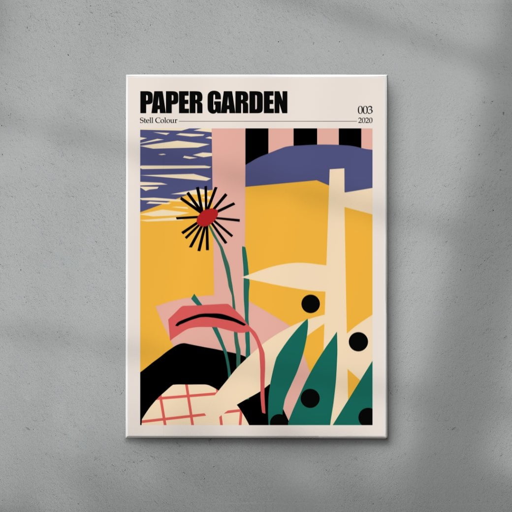 Paper Garden III contemporary wall art print by Stell Paper - sold by DROOL