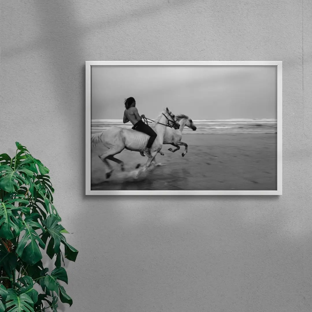 Beach Gallop contemporary wall art print by Korbinian Grad - sold by DROOL