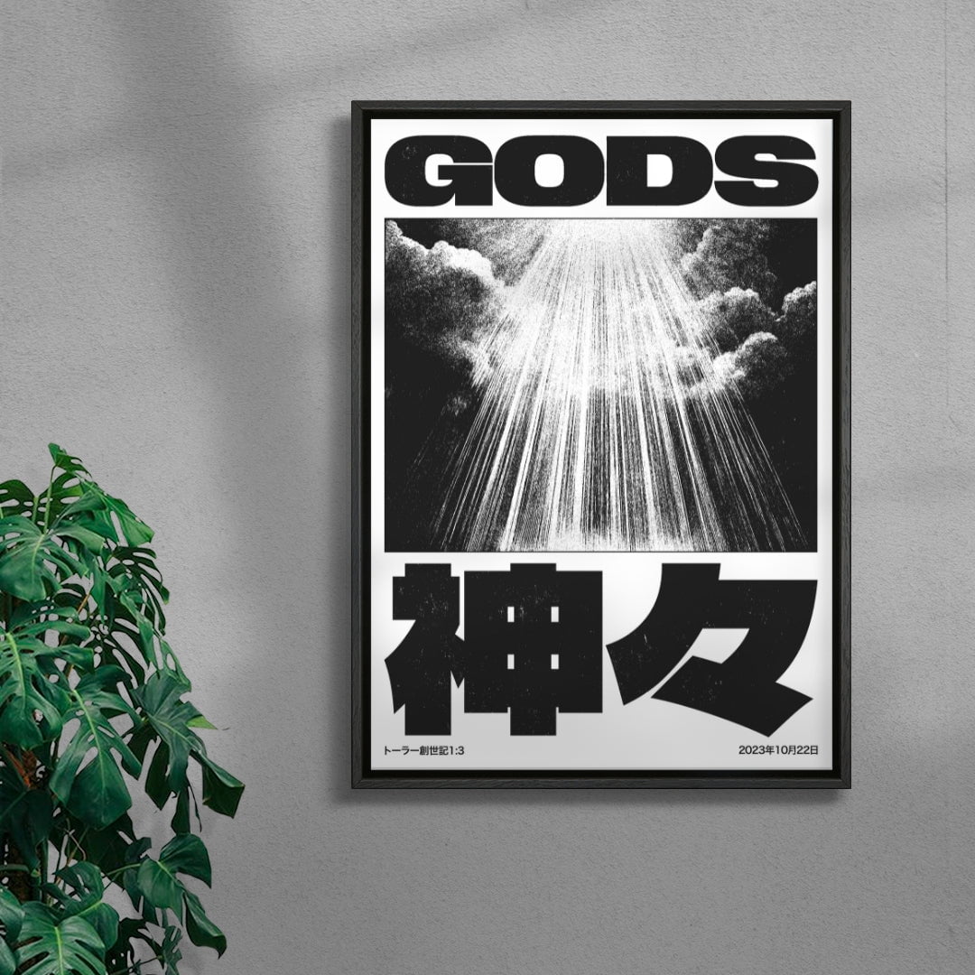 GODS contemporary wall art print by Todd Pham - sold by DROOL