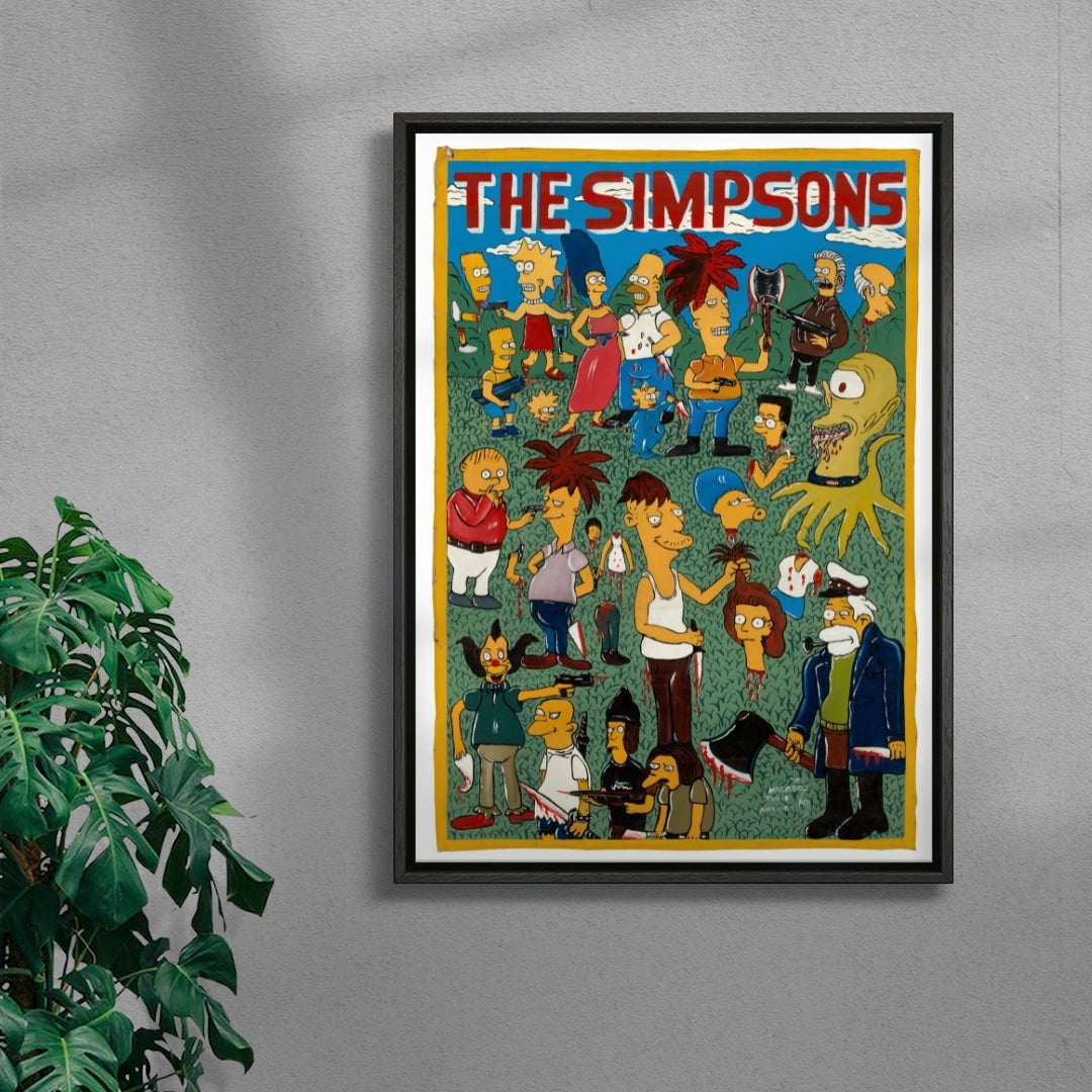 The Simpsons contemporary wall art print by Deadly Prey - sold by DROOL
