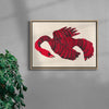 Bird In Red contemporary wall art print by Kwonny - sold by DROOL