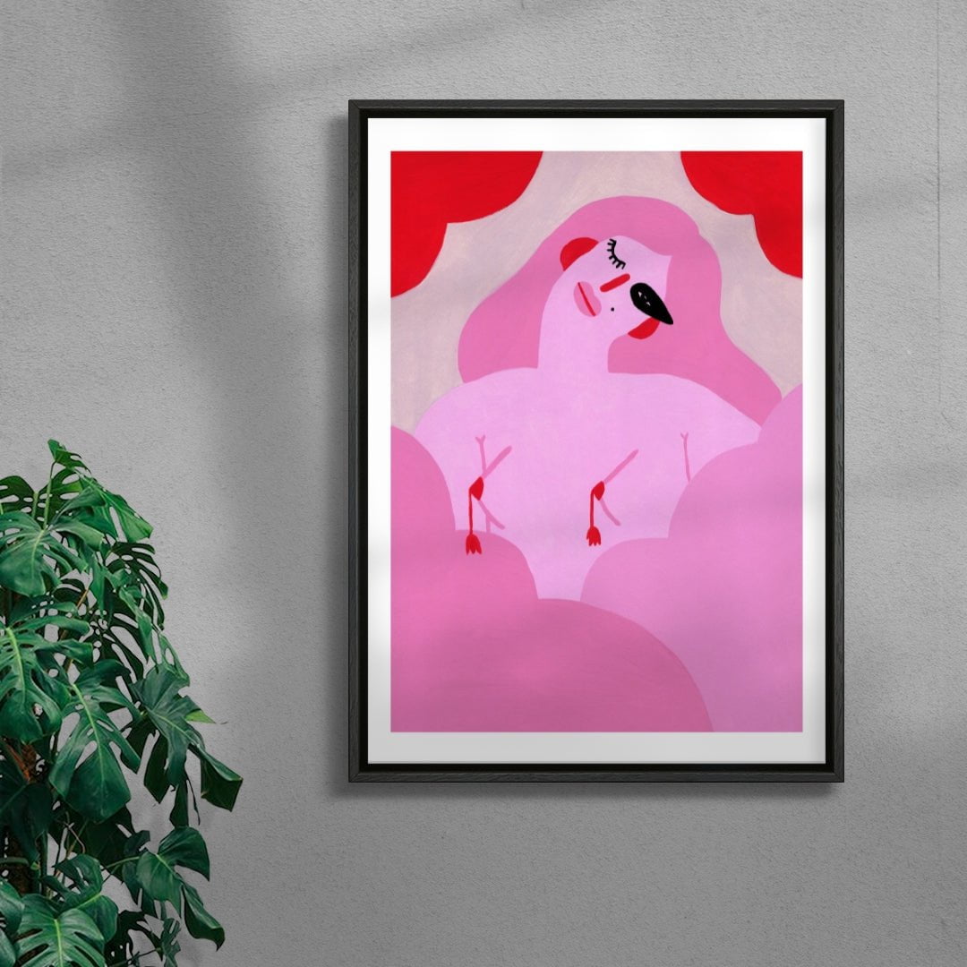 Flirty contemporary wall art print by Kissi Ussuki - sold by DROOL