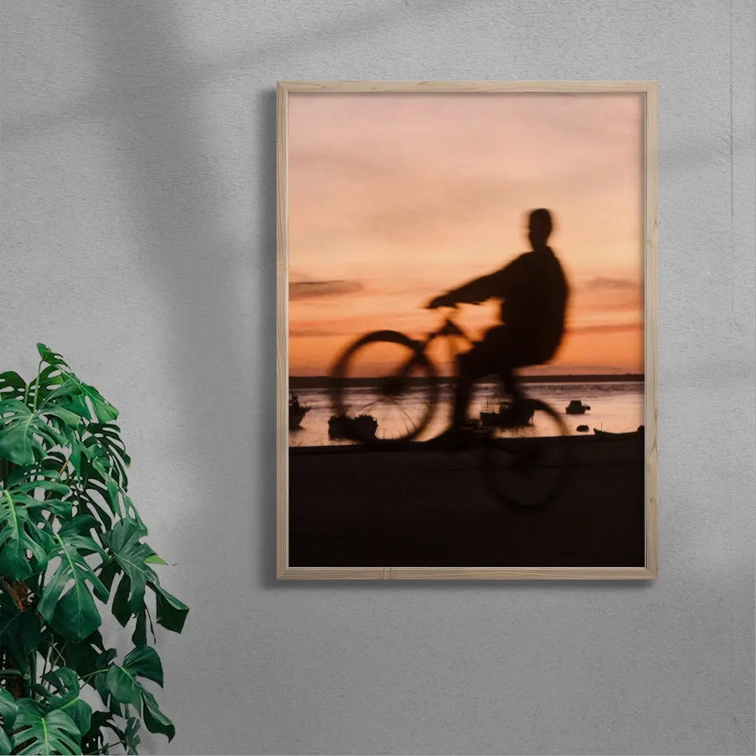 Sunset Cyclist contemporary wall art print by Florian Maas - sold by DROOL