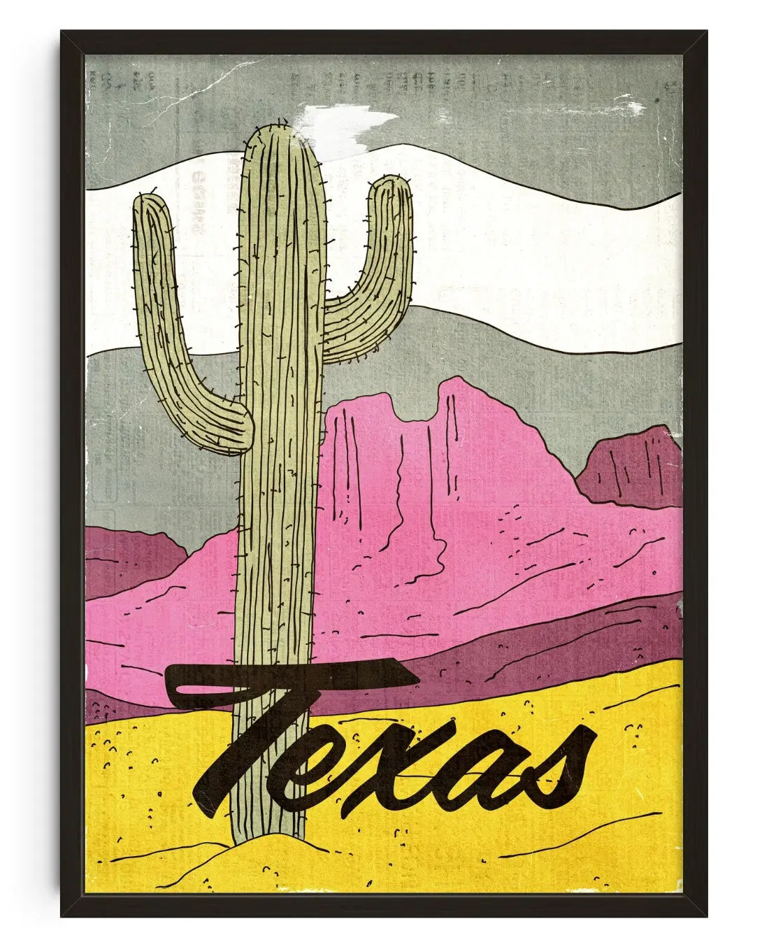 Retro Texas Desert contemporary art print by Nicholas - sold by DROOL