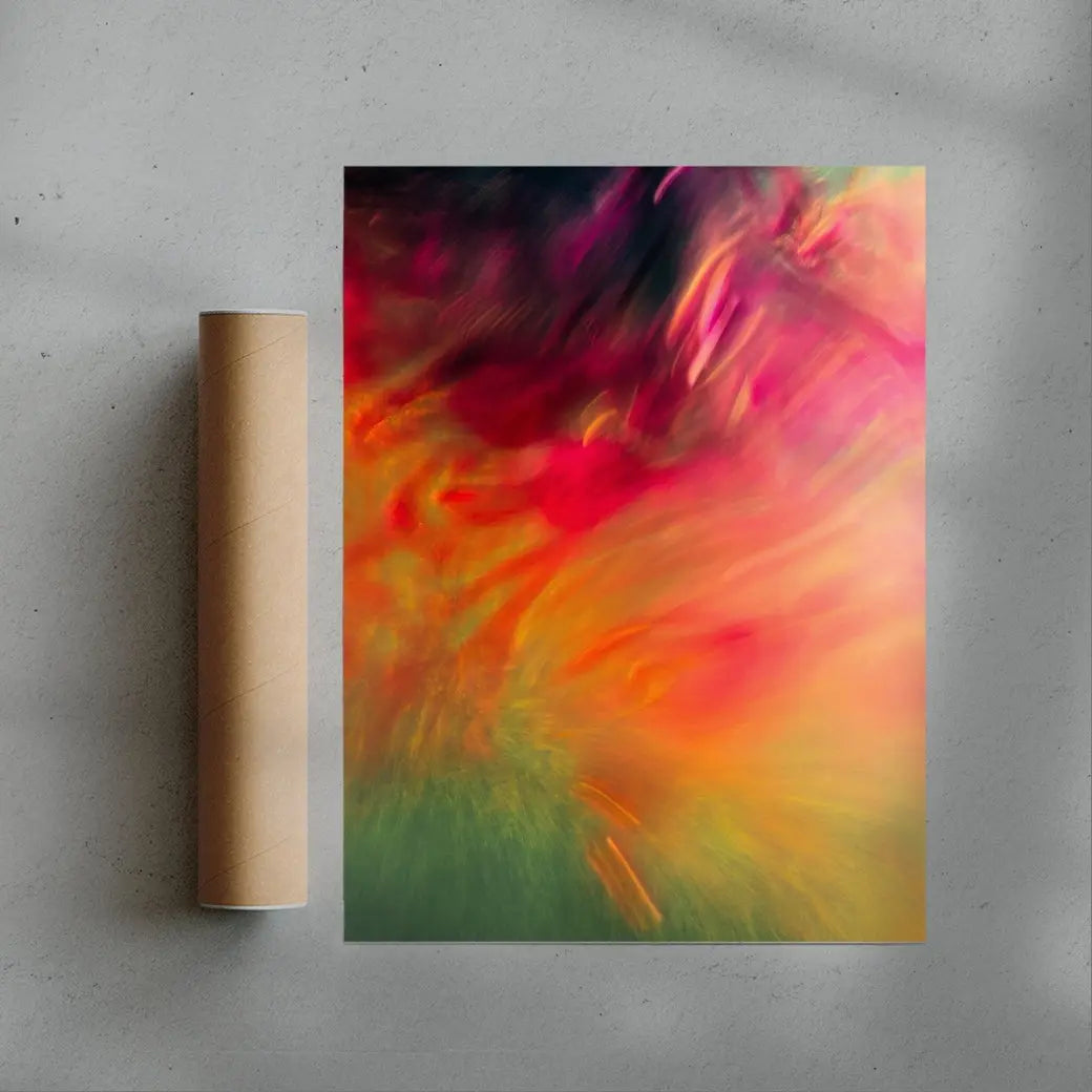 Colourful Swirl contemporary wall art print by Omar Belattar - sold by DROOL