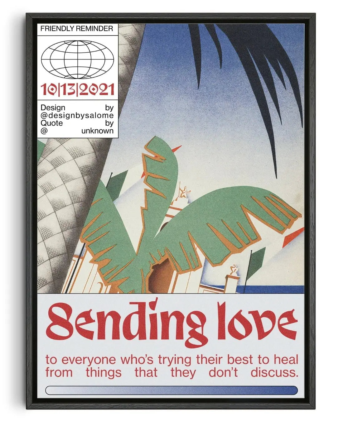 Sending Love contemporary canvas art print by Salome Frenzel - sold by DROOL