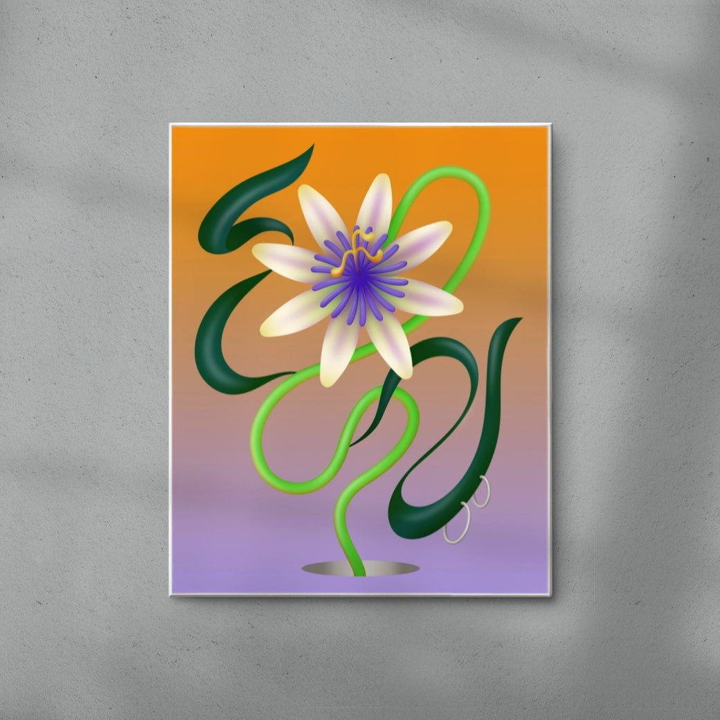 Passiflore contemporary wall art print by Milena Bucholz - sold by DROOL