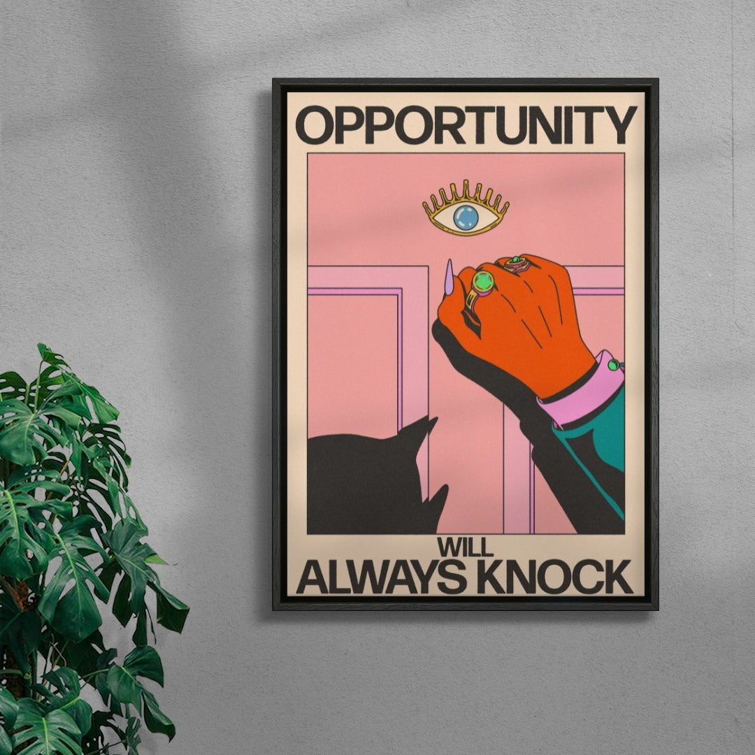 Opportunity Will Always Knock contemporary wall art print by Azaazelus - sold by DROOL