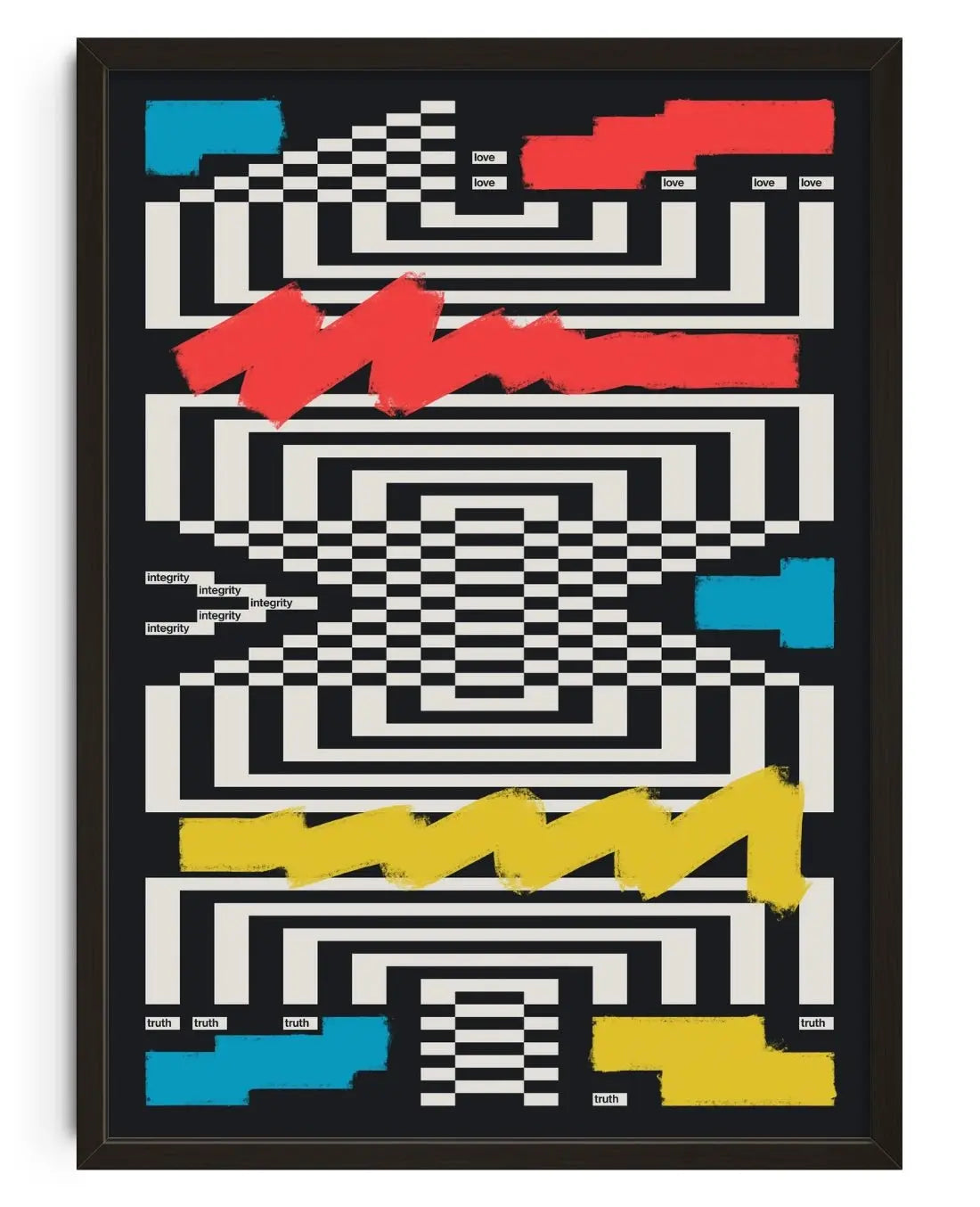 LOVE INTEGRITY TRUTH contemporary wall art print by Xtian Miller - sold by DROOL