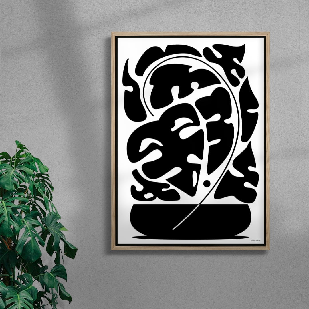 Monstera contemporary wall art print by Konrad Grafik - sold by DROOL