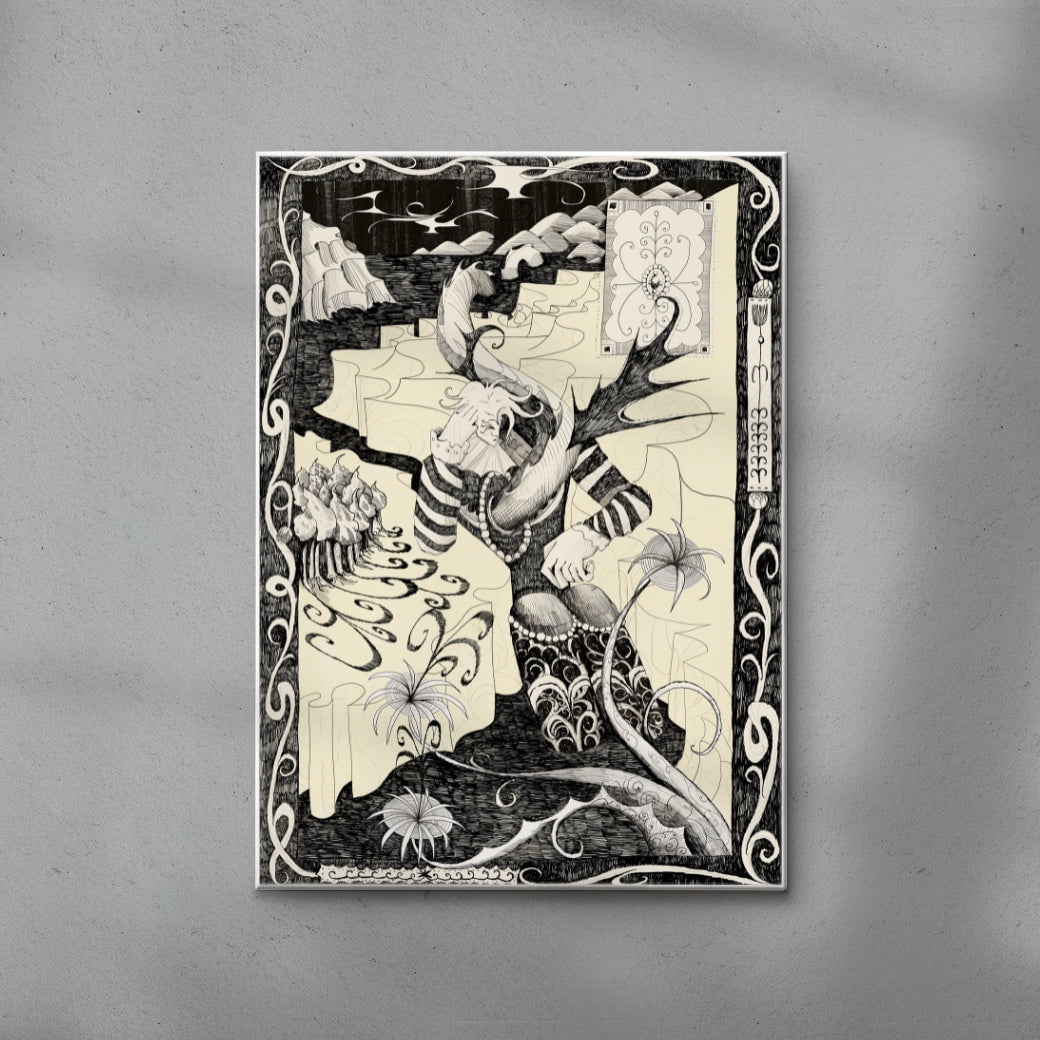 Oberon and Elgar contemporary wall art print by Naia Escribano - sold by DROOL
