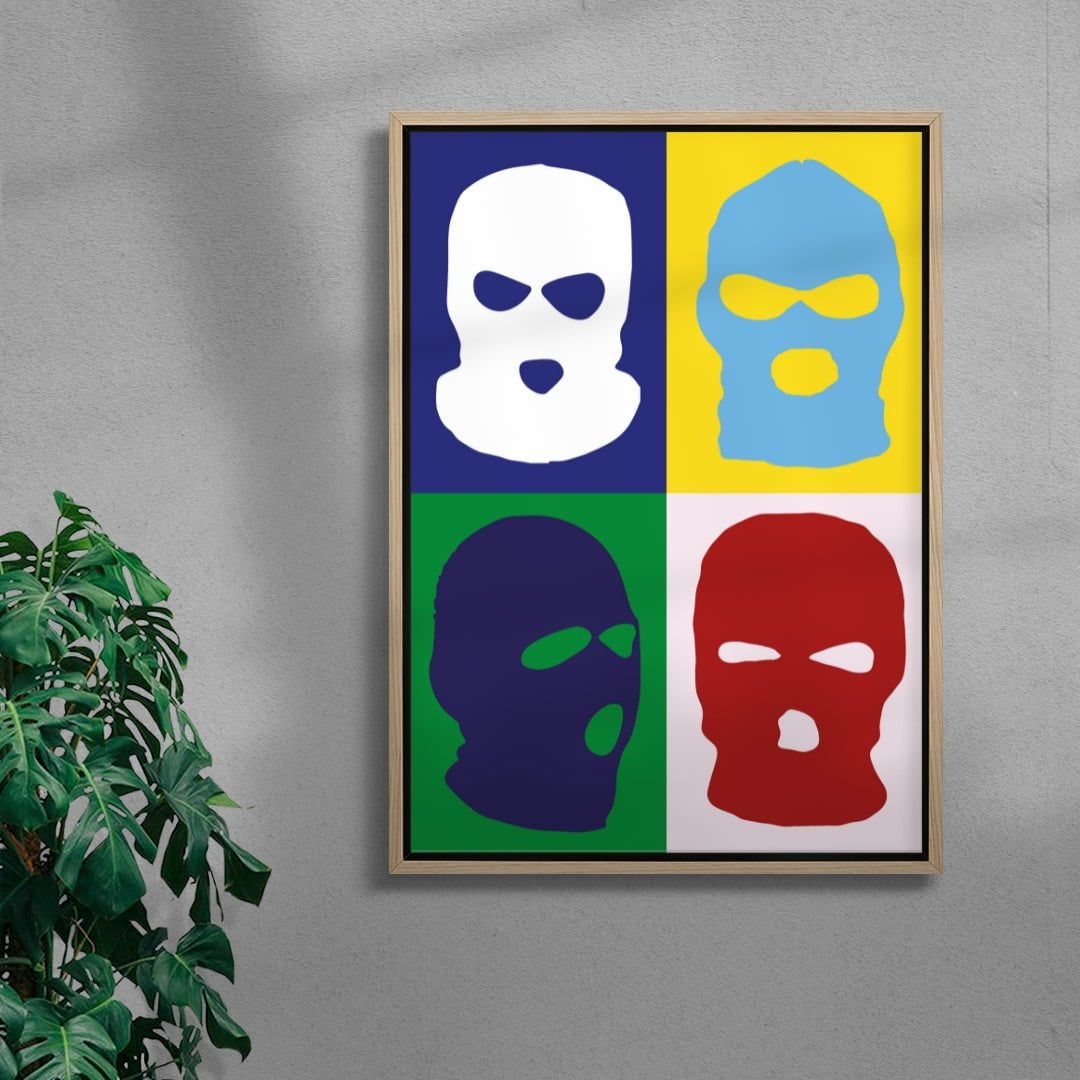 Balaclava contemporary wall art print by Max Blackmore - sold by DROOL