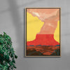 Red Volcano contemporary wall art print by Lily Kong - sold by DROOL