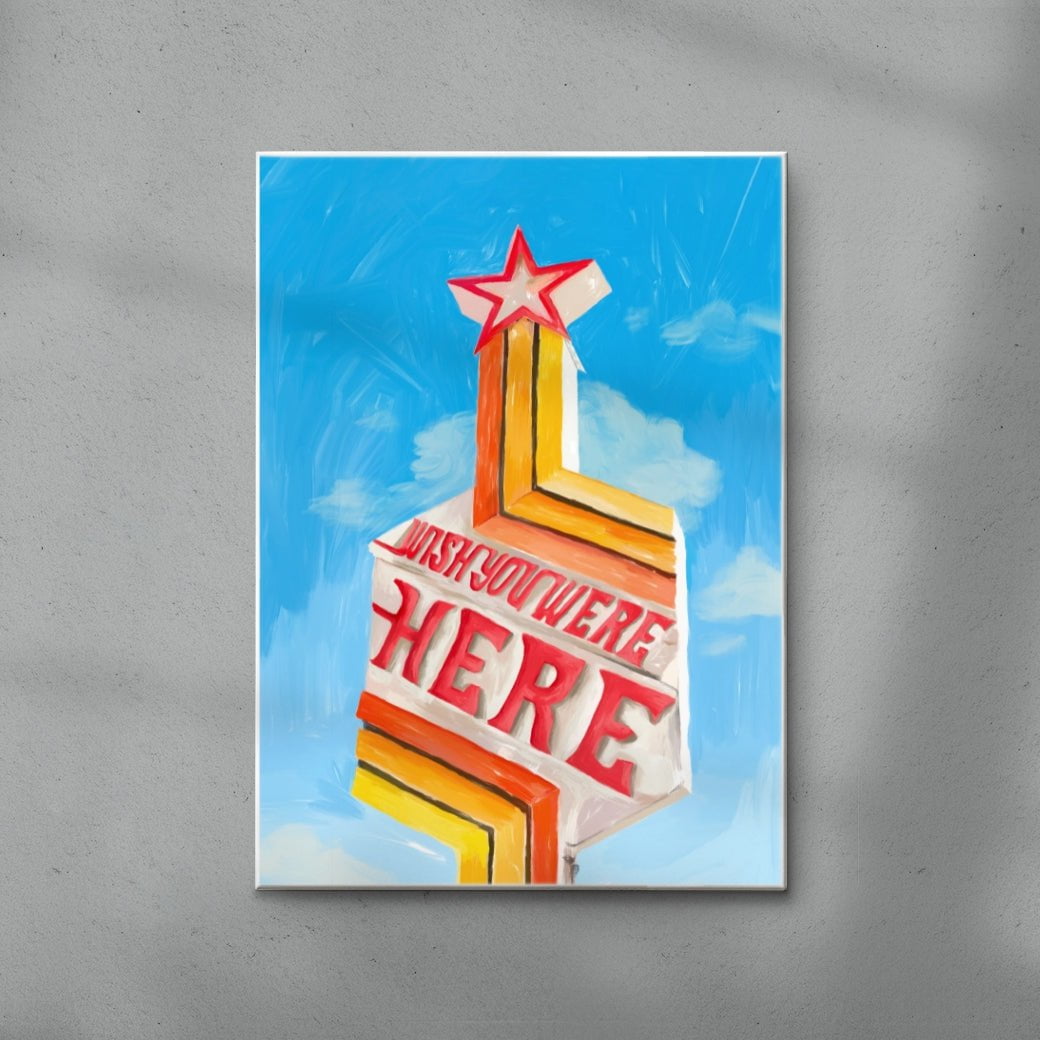 Wish You Were Here contemporary wall art print by Laurie Campbell - sold by DROOL