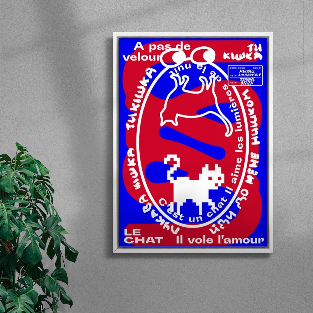 Cats contemporary wall art print by Mikhail Lychkovskiy - sold by DROOL