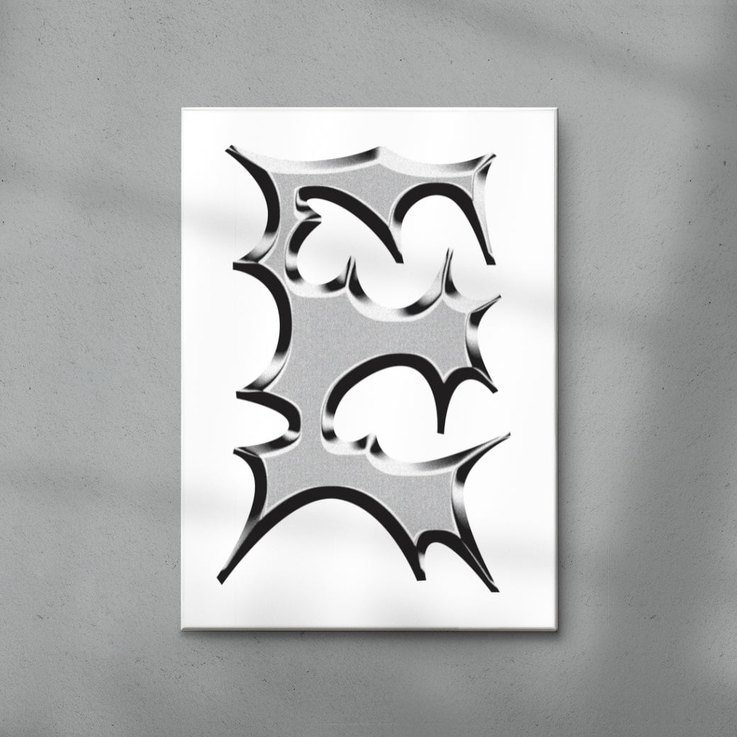 E contemporary wall art print by Pavel Ripley - sold by DROOL