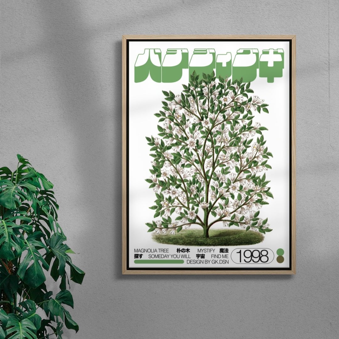 Magnolia Tree contemporary wall art print by George Kempster - sold by DROOL