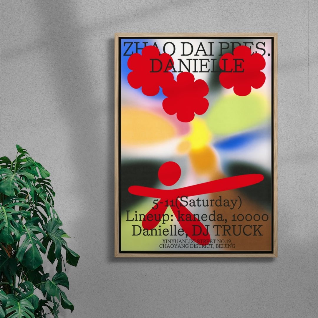 The Flower Thrower contemporary canvas art print by MENSLIES - sold by DROOL