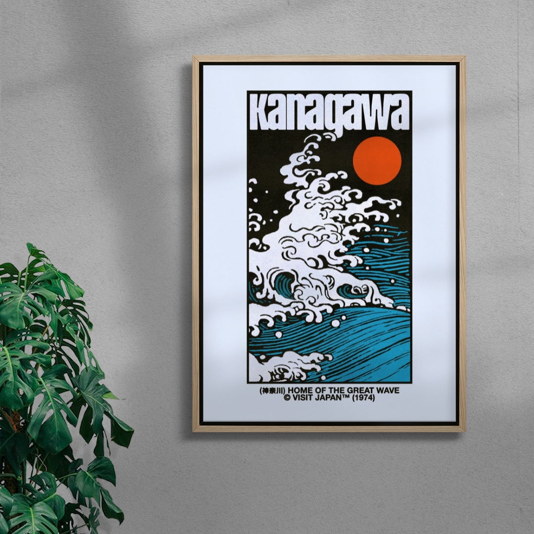 Kanagawa contemporary wall art print by Othman Zougam - sold by DROOL