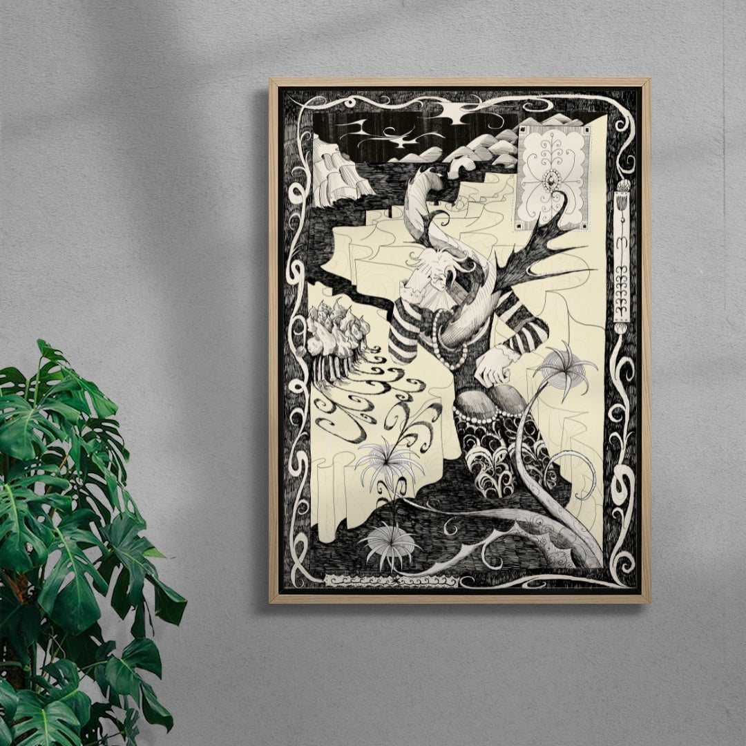 Oberon and Elgar contemporary wall art print by Naia Escribano - sold by DROOL