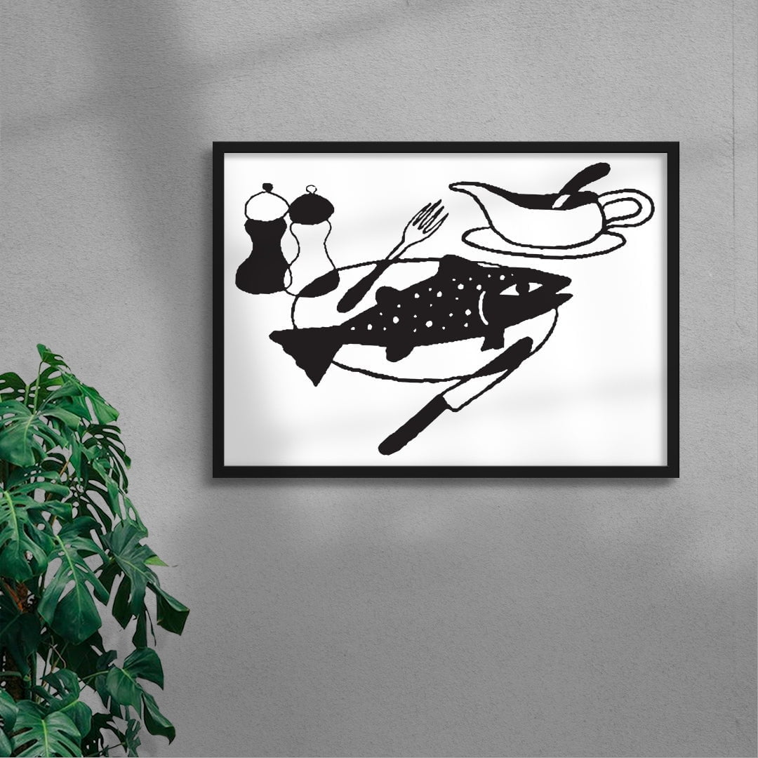 FISH SUPPER contemporary wall art print by Max Blackmore - sold by DROOL