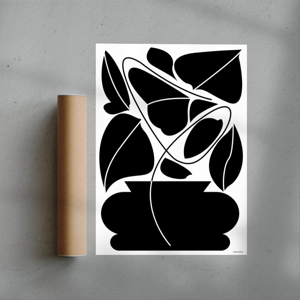 Potted plant contemporary wall art print by Konrad Grafik - sold by DROOL