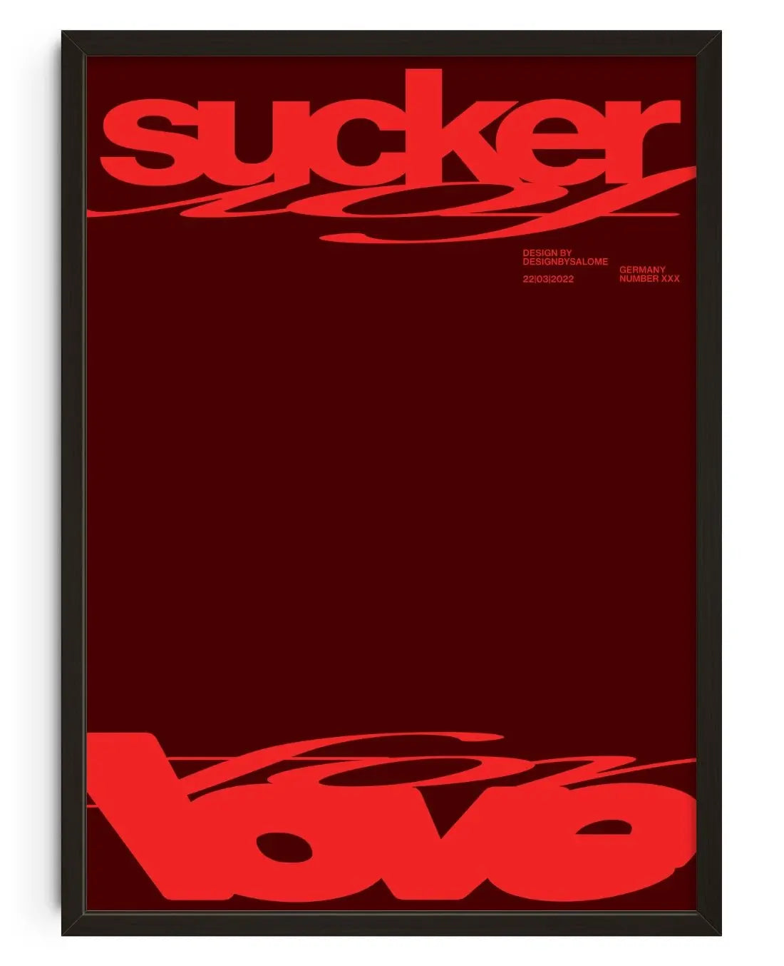 Sucker For Love Red contemporary wall art print by Salome Frenzel - sold by DROOL