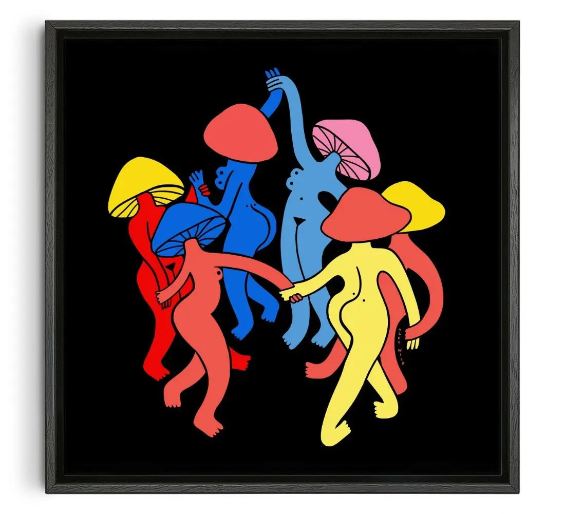 Mushrooms At Midnight contemporary wall art print by Aley Wild - sold by DROOL