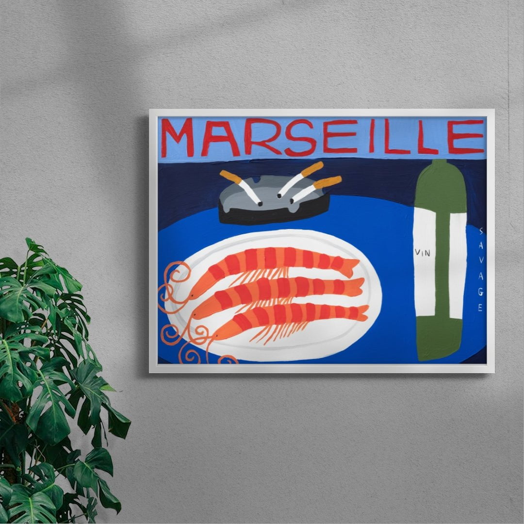 Marseille contemporary wall art print by Natalie Savage - sold by DROOL