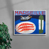 Marseille contemporary wall art print by Natalie Savage - sold by DROOL