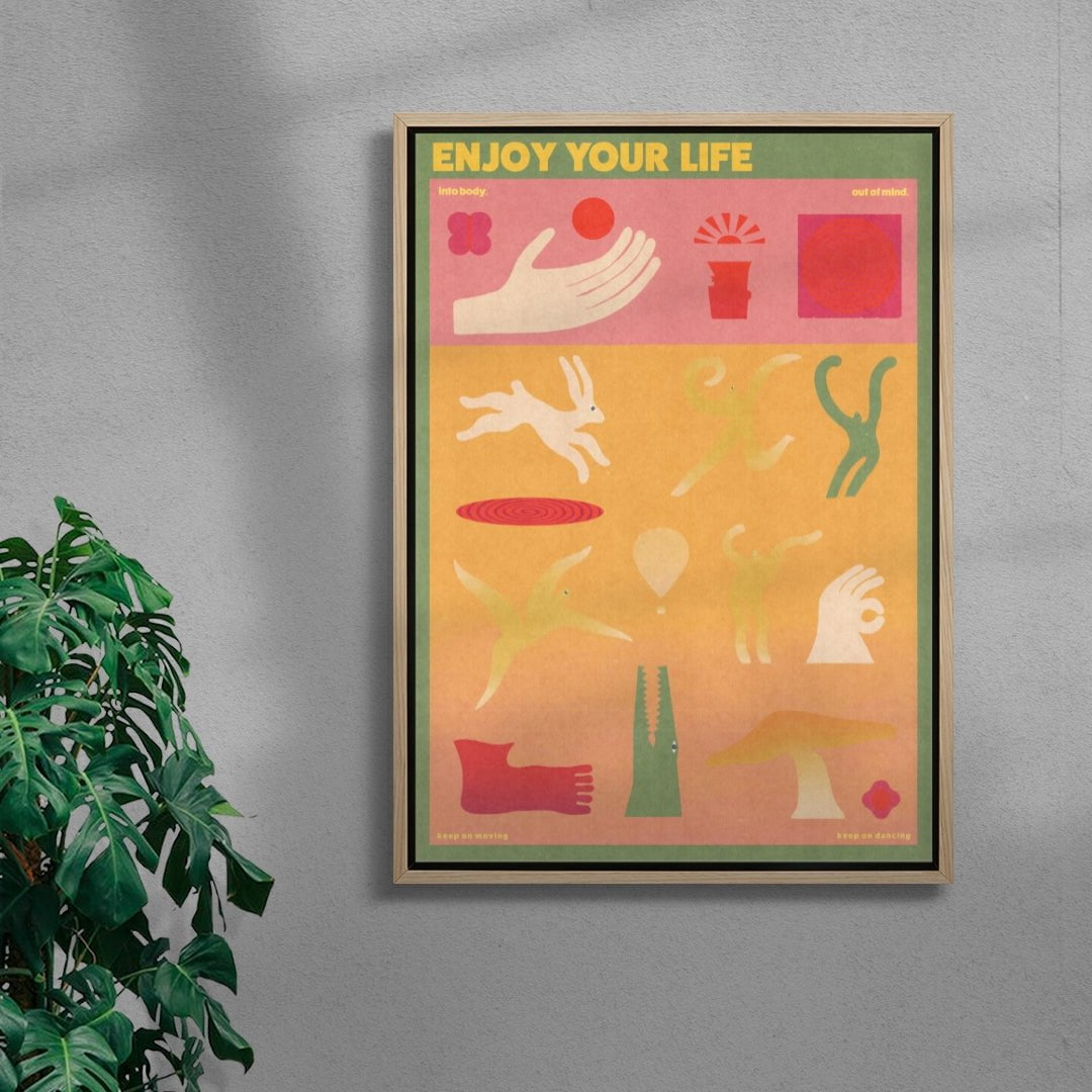 Enjoy Your Life contemporary wall art print by Imo Sinclair - sold by DROOL
