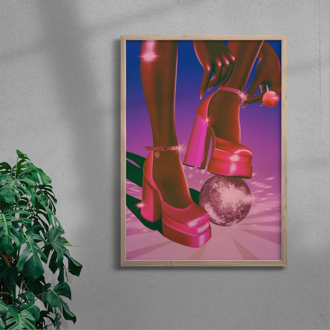 Disco Shoes contemporary wall art print by Paulina Almira - sold by DROOL