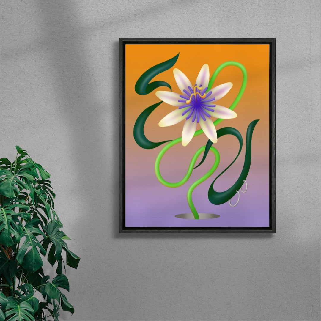Passiflore contemporary wall art print by Milena Bucholz - sold by DROOL