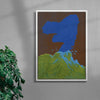 Blue Volcano contemporary wall art print by Lily Kong - sold by DROOL