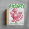 Pink Dwagon contemporary wall art print by River Cousin - sold by DROOL