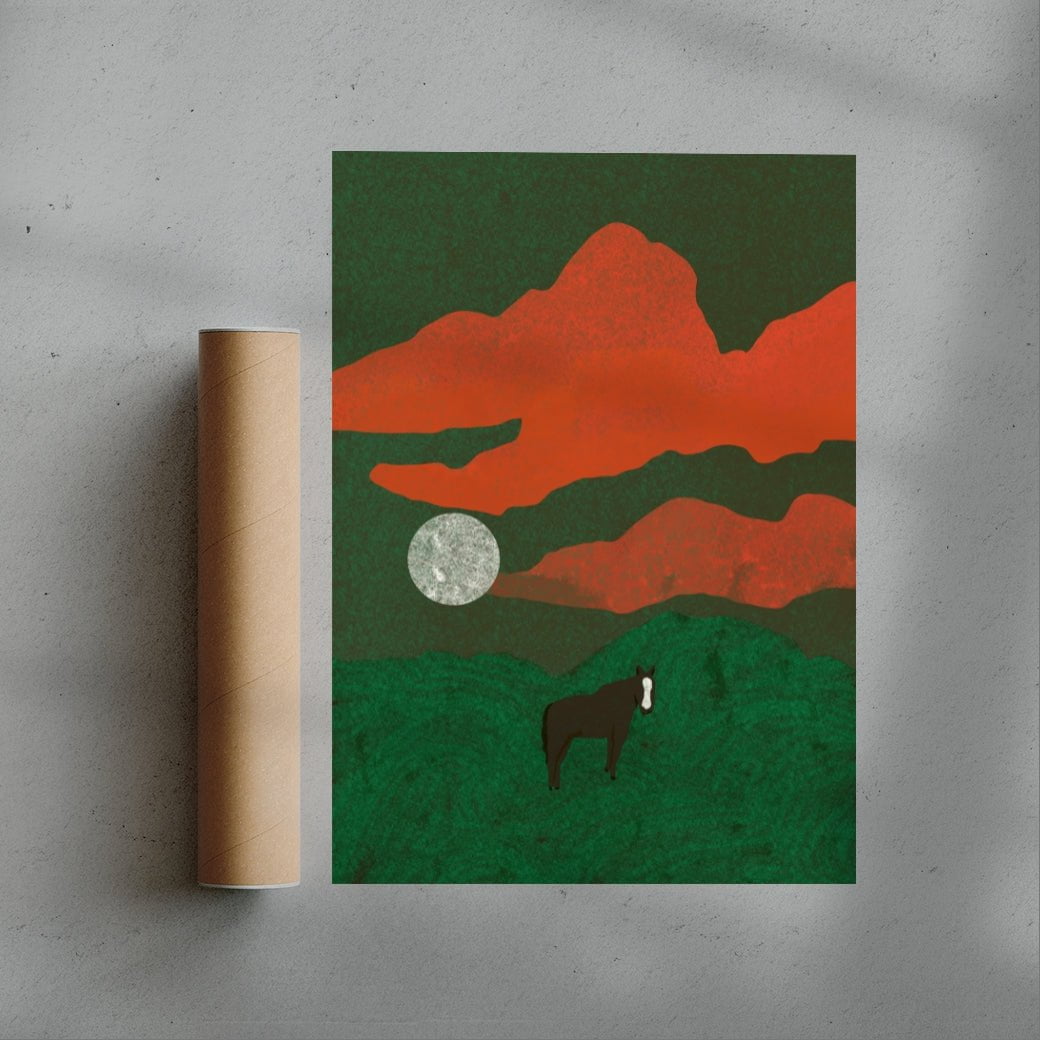 Emerald Midnight contemporary wall art print by Lily Kong - sold by DROOL