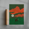Emerald Midnight contemporary wall art print by Lily Kong - sold by DROOL