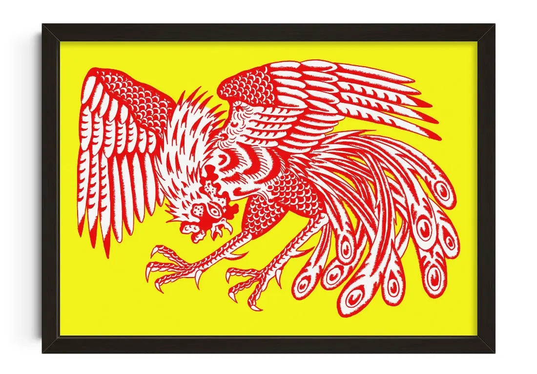雞 Rooster contemporary art print by Lanceleee - sold by DROOL