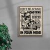 Monsters In Your Head contemporary wall art print by Laserblazt - sold by DROOL