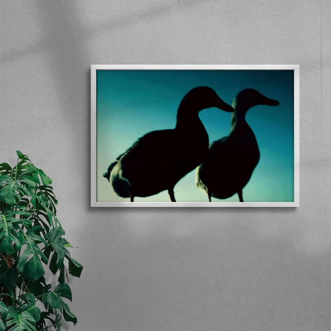 Duck Pair contemporary wall art print by Omar Belattar - sold by DROOL