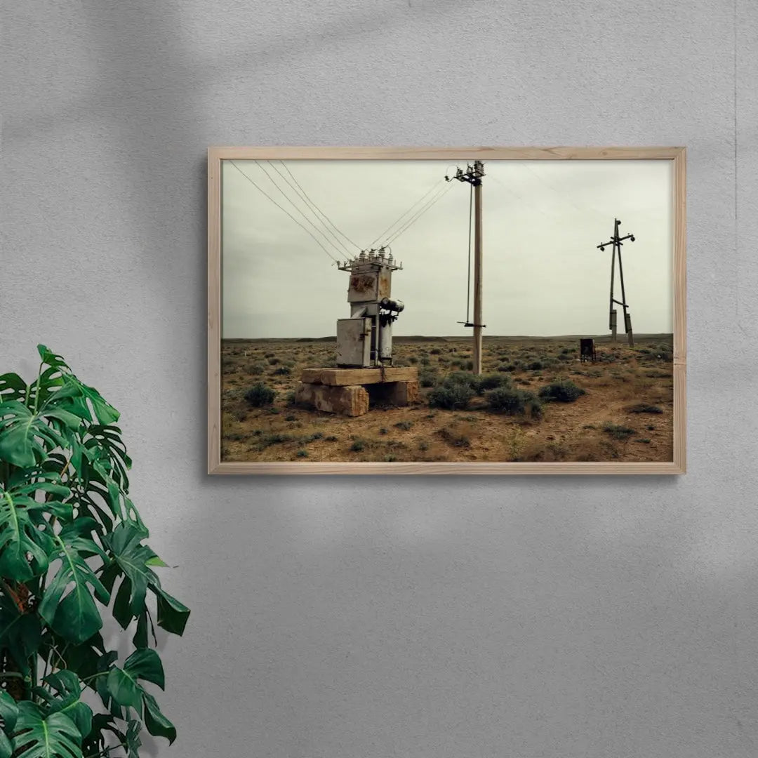 Desert Powerlines contemporary wall art print by Xabier Franco - sold by DROOL