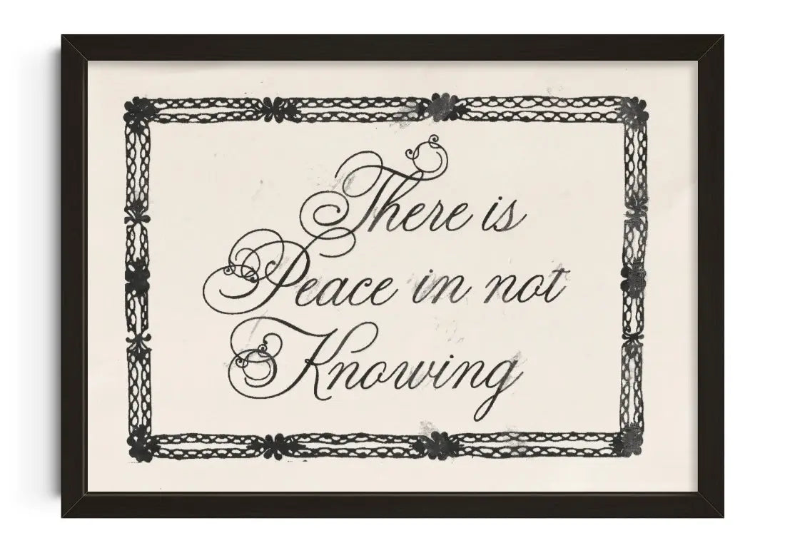 There Is Peace In Not Knowing  contemporary art print by Jordan Schiffer - sold by DROOL